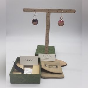 325- Gucci Sterling Silver .925 Women's Earrings Made In Italy NWT